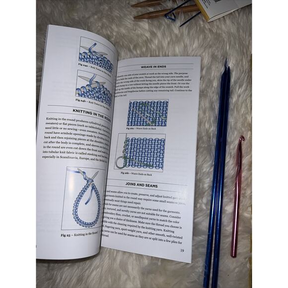 Knitting Needles Lot Diff Colors And Sizes One New K Crochet Hook Book Plus More - Picture 14 of 16